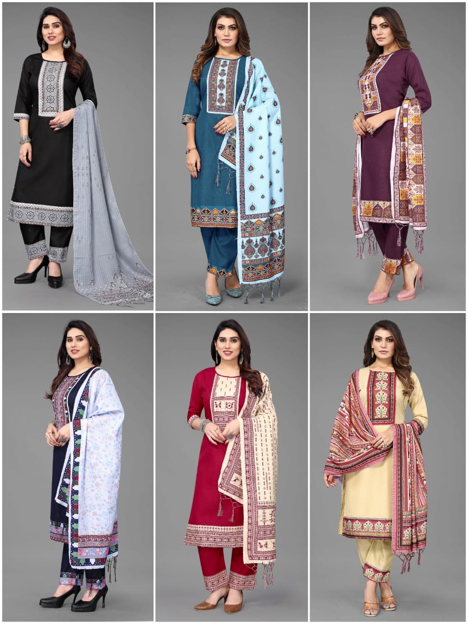 Shamal Printed Magic Cotton Kurti With Bottom Dupatta Wholesale Market In Surat
